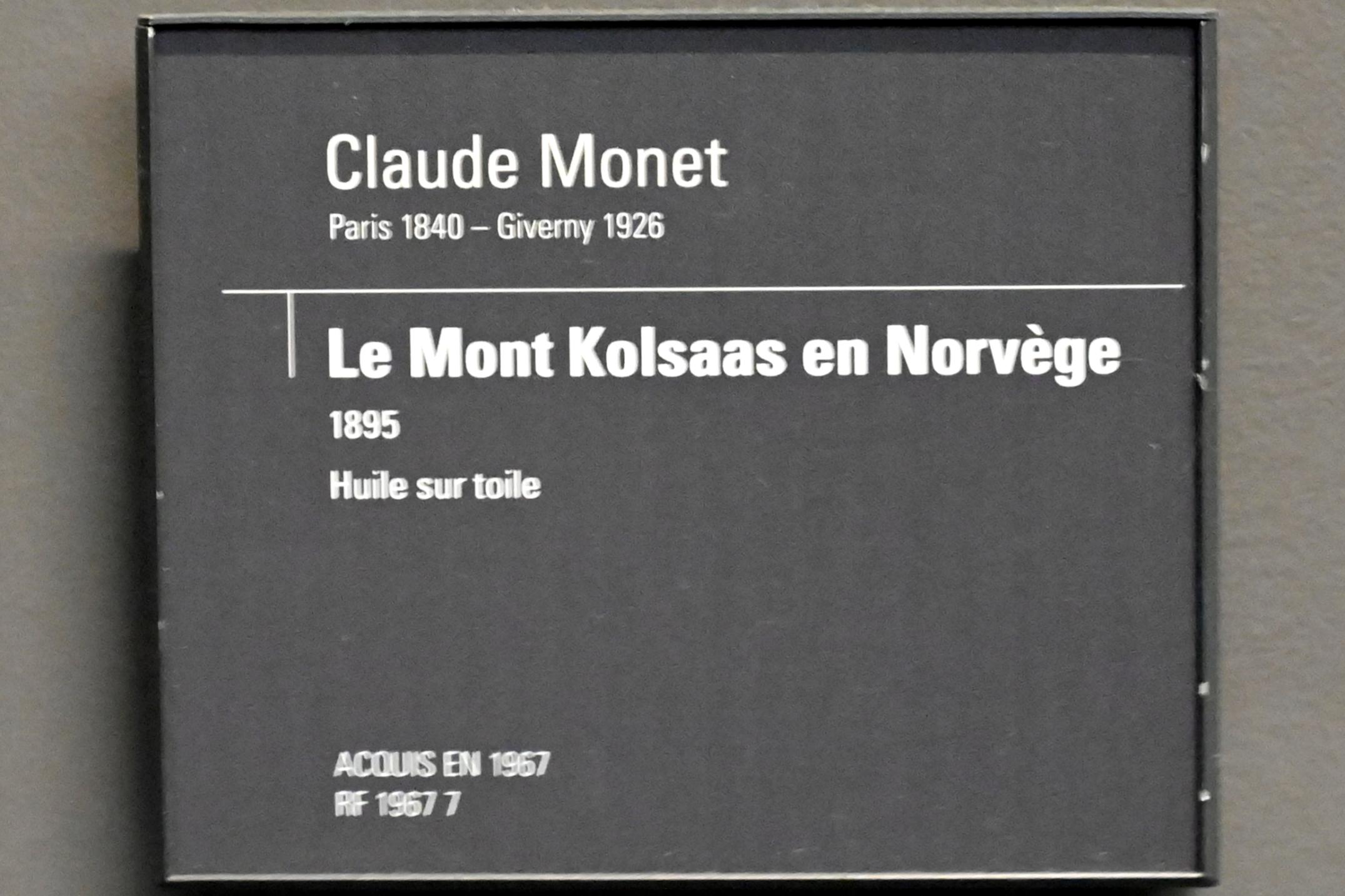 Claude Monet (1864–1925), Berg Kolsaas in Norwegen, Paris, Musée d’Orsay, 1895, Bild 2/2
