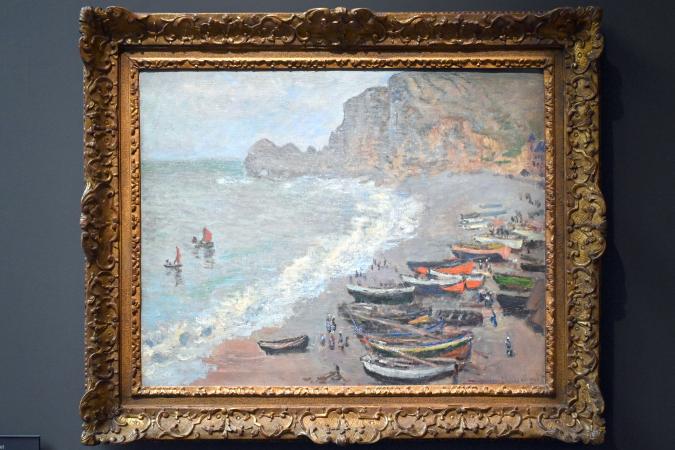 Claude Monet (1864–1925), Strand und die Porte d’Amont bei Étretat, Paris, Musée d’Orsay, 1883