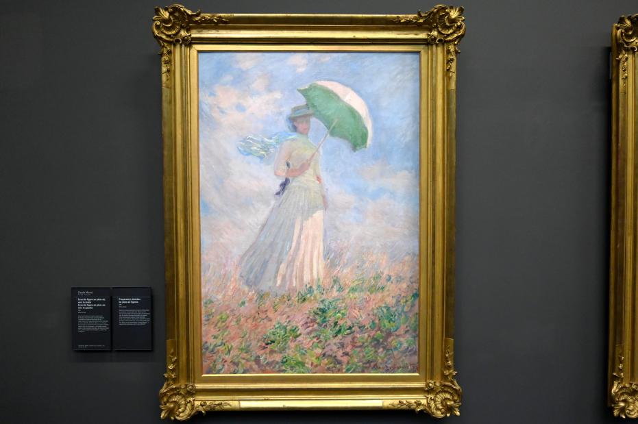 Claude Monet (1864–1925), Frau mit Sonnenschirm nach rechts, Paris, Musée d’Orsay, 1886
