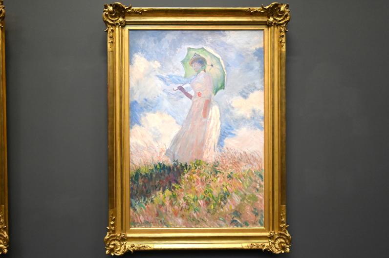 Claude Monet (1864–1925), Frau mit Sonnenschirm nach links, Paris, Musée d’Orsay, 1886