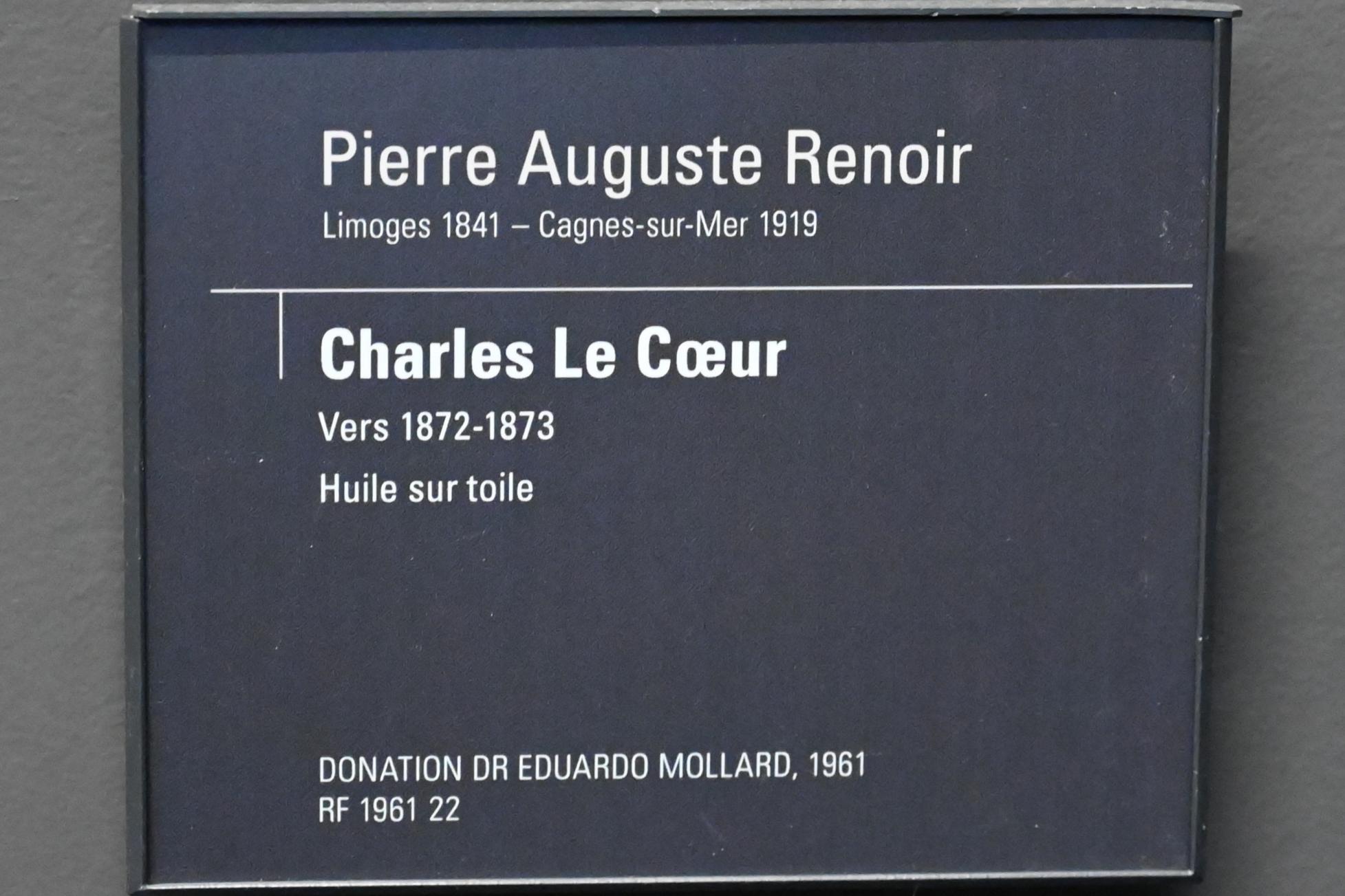 Auguste Renoir (Pierre-Auguste Renoir) (1866–1918), Porträt des Charles Le Cœur, Paris, Musée d’Orsay, 1872–1873, Bild 2/2