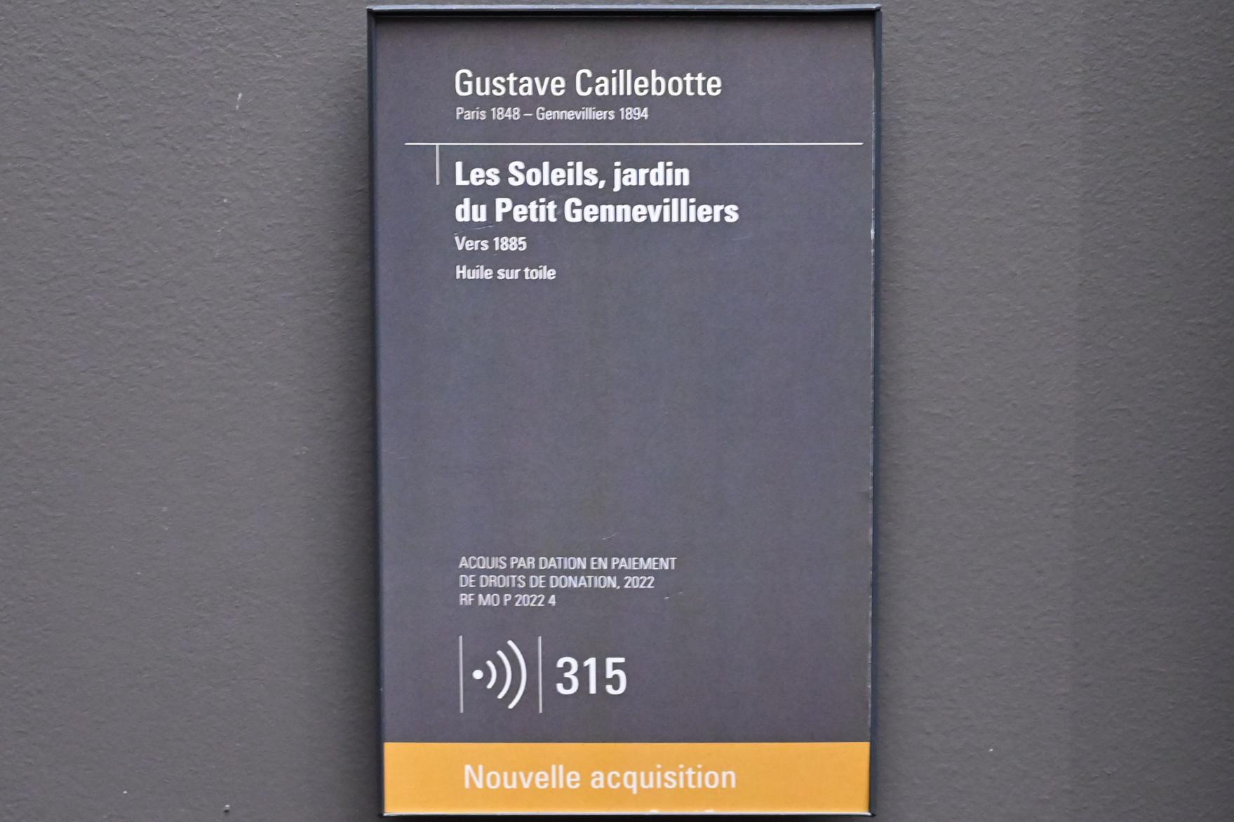 Gustave Caillebotte (1875–1893), Les Soleils, Garten des Petit Gennevilliers, Paris, Musée d’Orsay, um 1885, Bild 2/2