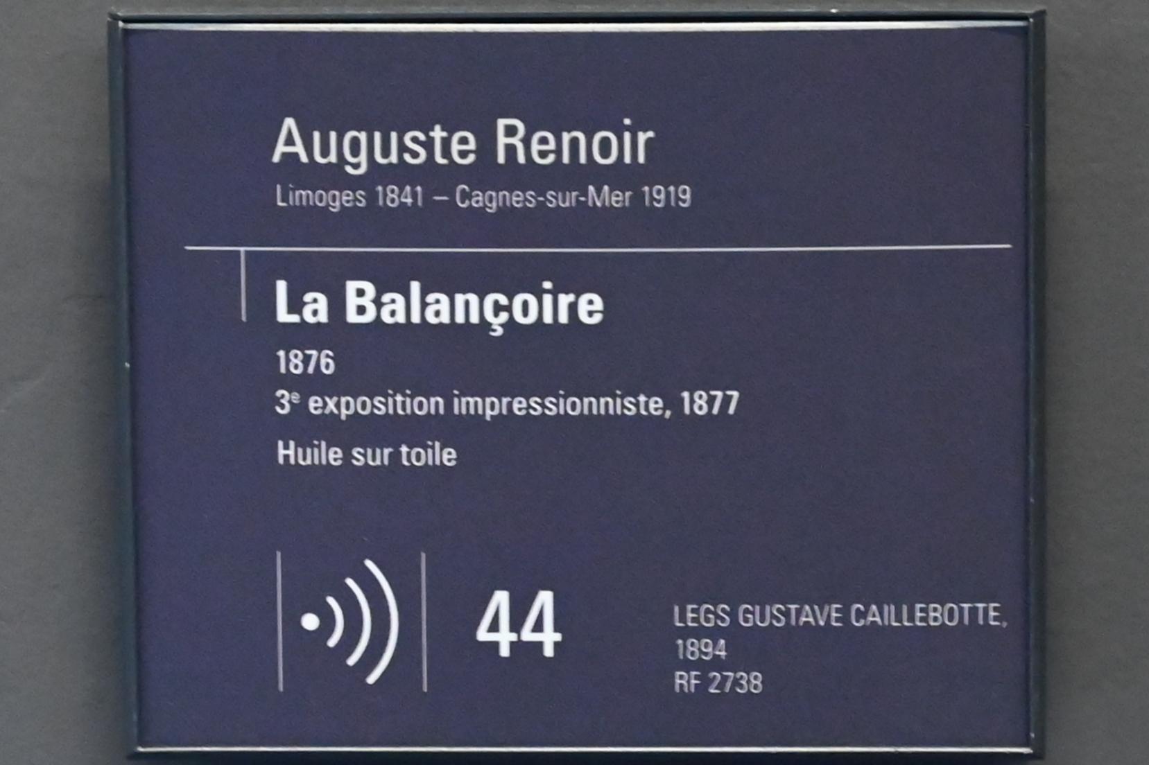 Auguste Renoir (Pierre-Auguste Renoir) (1866–1918), Die Schaukel, Paris, Musée d’Orsay, 1876, Bild 2/2