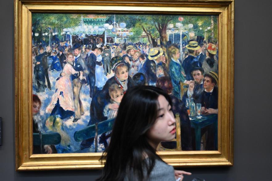 Auguste Renoir (Pierre-Auguste Renoir) (1866–1918), Tanz im Moulin de la Galette, Paris, Musée d’Orsay, 1876, Bild 2/3
