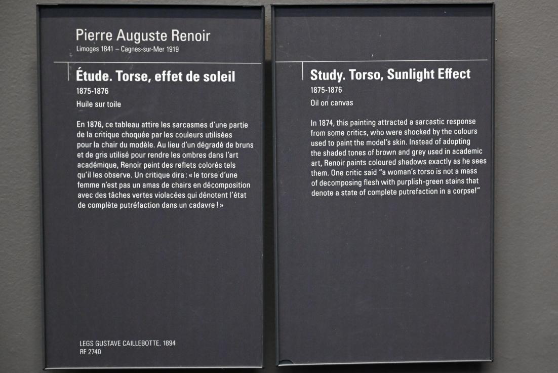 Auguste Renoir (Pierre-Auguste Renoir) (1866–1918), Studie. Torso, Sonneneffekt, Paris, Musée d’Orsay, 1875–1876, Bild 2/2