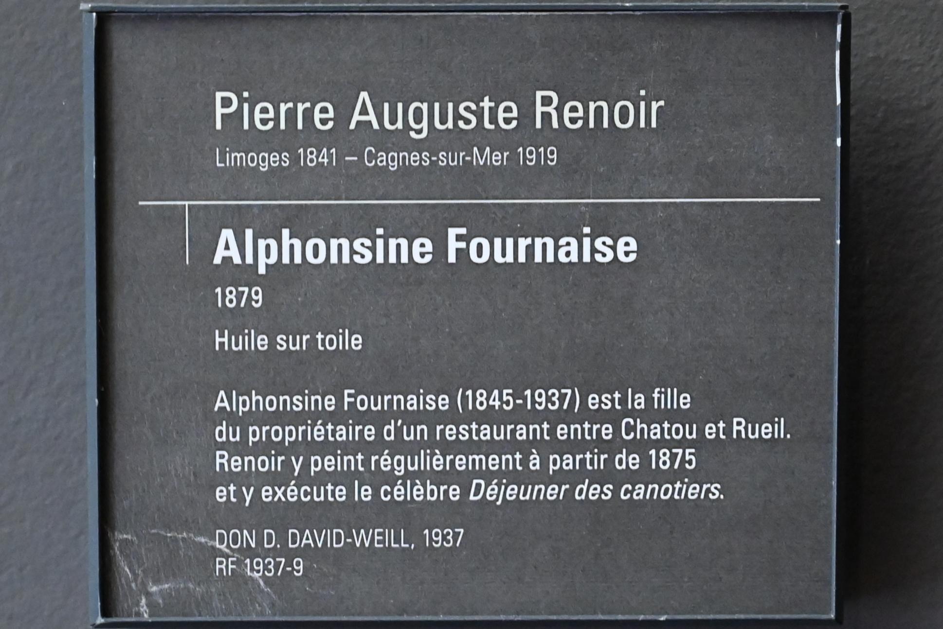 Auguste Renoir (Pierre-Auguste Renoir) (1866–1918), Porträt der Alphonsine Fournaise, Paris, Musée d’Orsay, 1879, Bild 2/2
