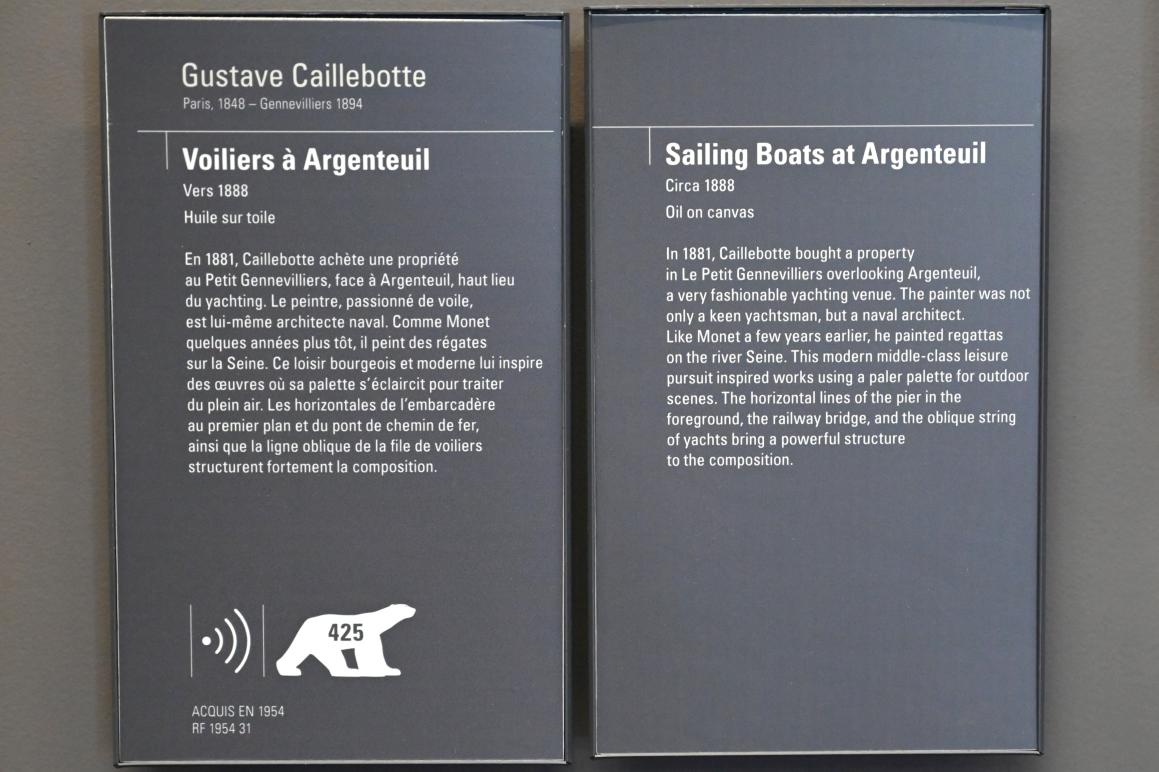 Gustave Caillebotte (1875–1893), Segelboote in Argenteuil, Paris, Musée d’Orsay, um 1888, Bild 2/2