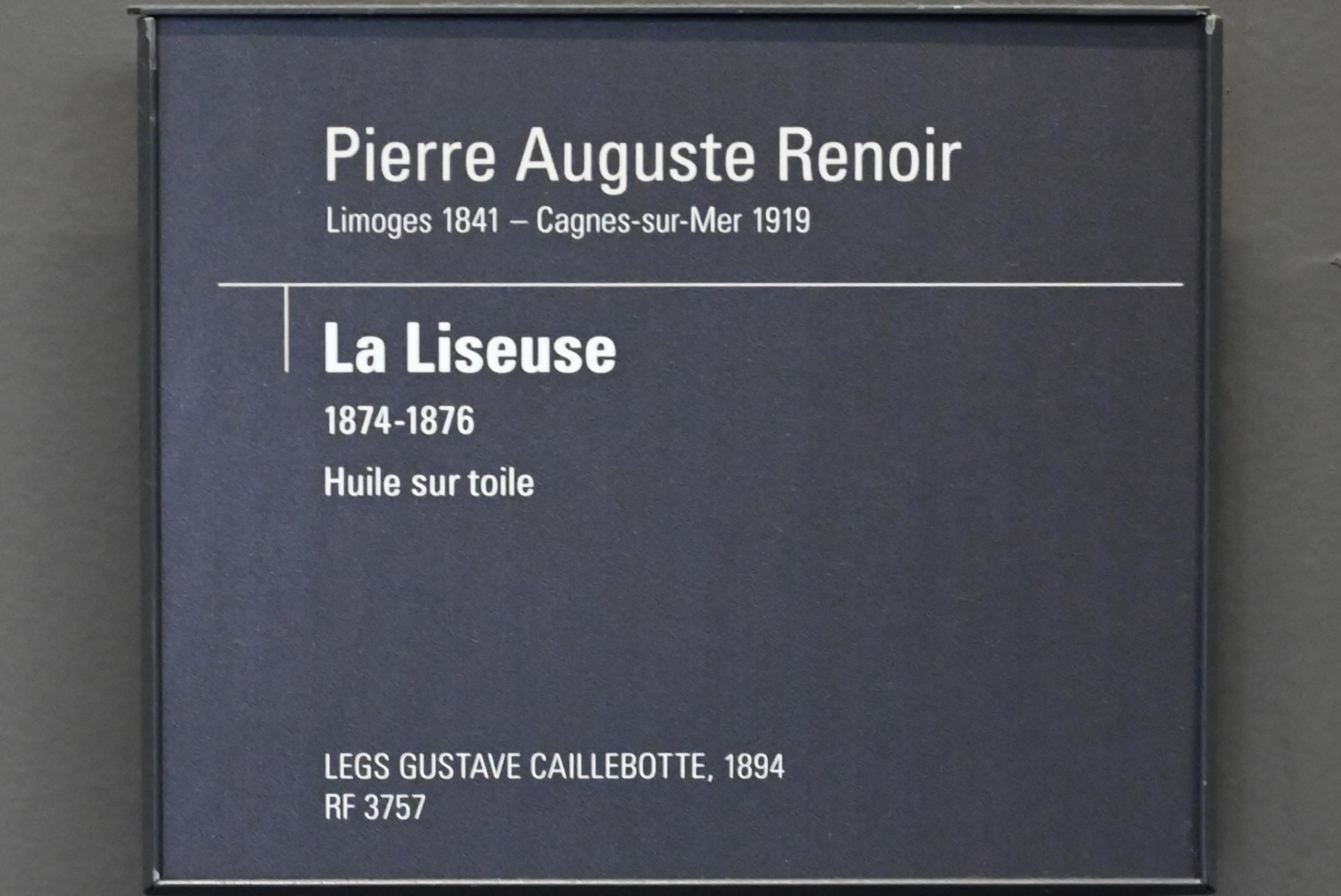 Auguste Renoir (Pierre-Auguste Renoir) (1866–1918), Die Leserin, Paris, Musée d’Orsay, 1874–1876, Bild 2/2