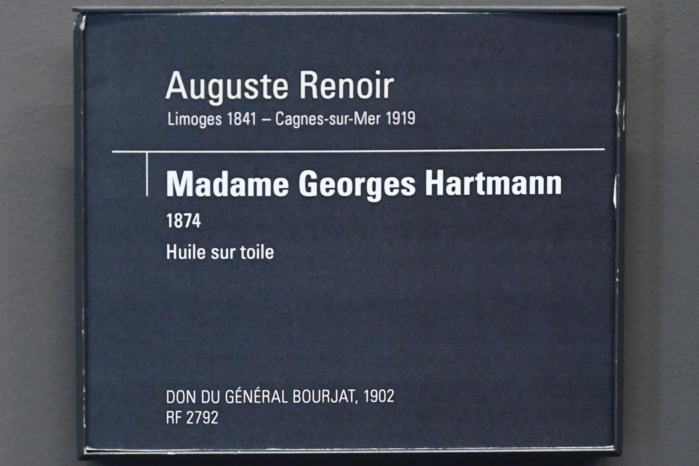 Auguste Renoir (Pierre-Auguste Renoir) (1866–1918), Madame Georges Hartmann, Paris, Musée d’Orsay, 1874, Bild 2/2