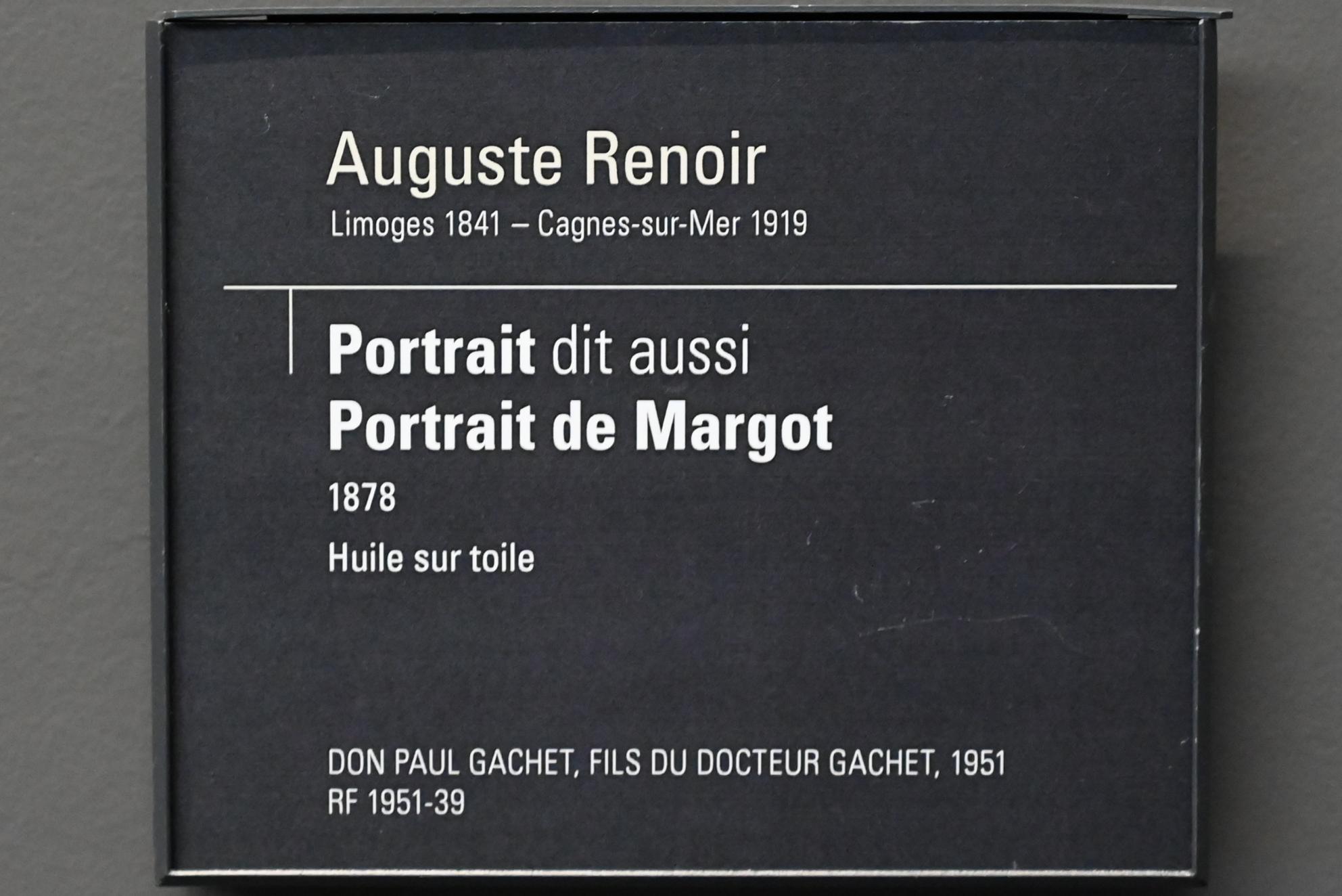 Auguste Renoir (Pierre-Auguste Renoir) (1866–1918), Porträt (Porträt der Margot), Paris, Musée d’Orsay, 1878, Bild 2/2