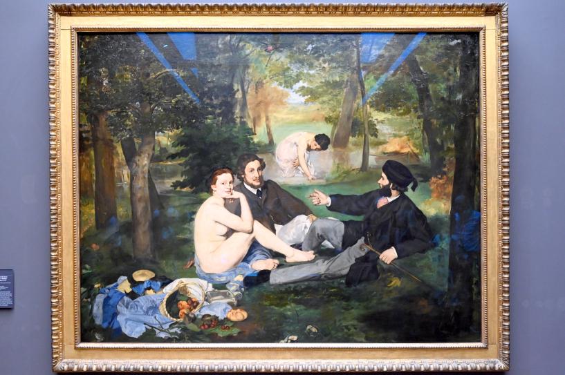 Édouard Manet (1855–1882), Das Mittagessen im Grünen (Das Bad, Das quadratische Spiel), Paris, Musée d’Orsay, 1863