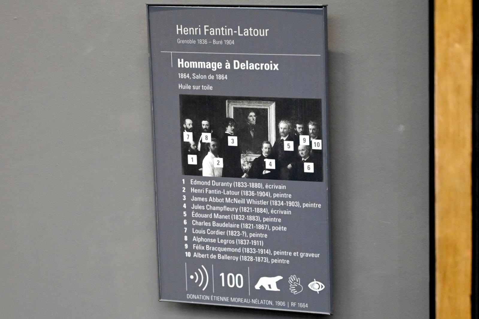Henri Fantin-Latour (1858–1888), Hommage an Delacroix, Paris, Musée d’Orsay, 1864, Bild 2/2