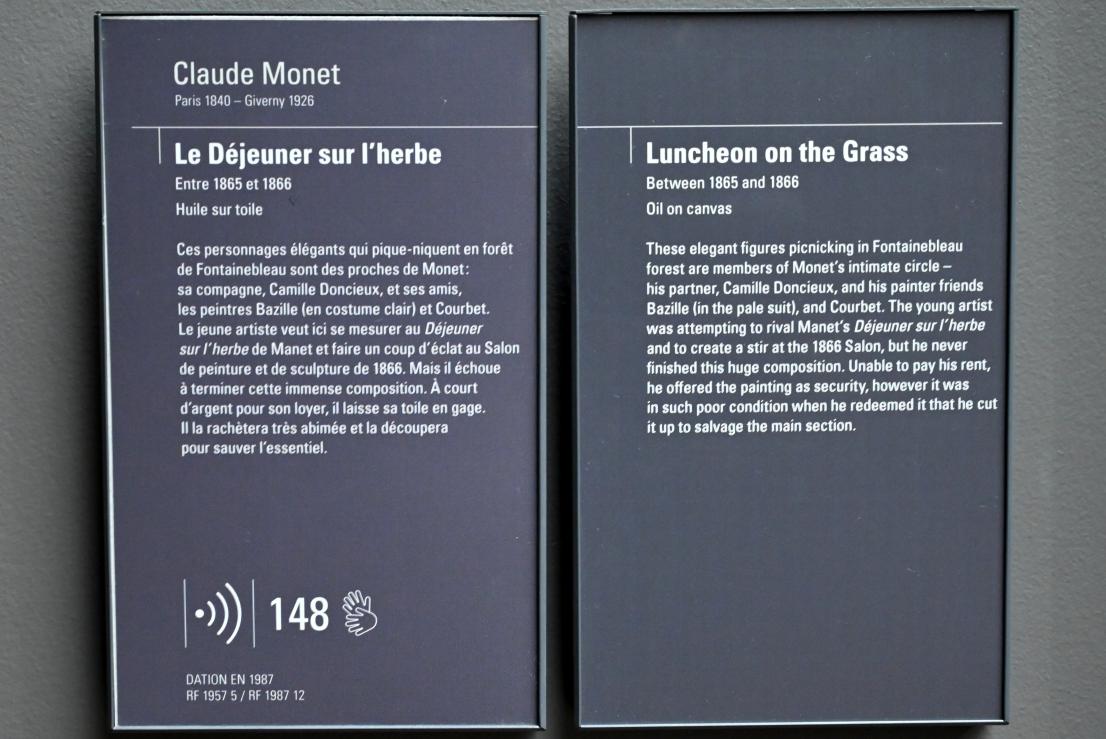 Claude Monet (1864–1925), Mittagessen im Gras, Paris, Musée d’Orsay, 1865–1866, Bild 3/3