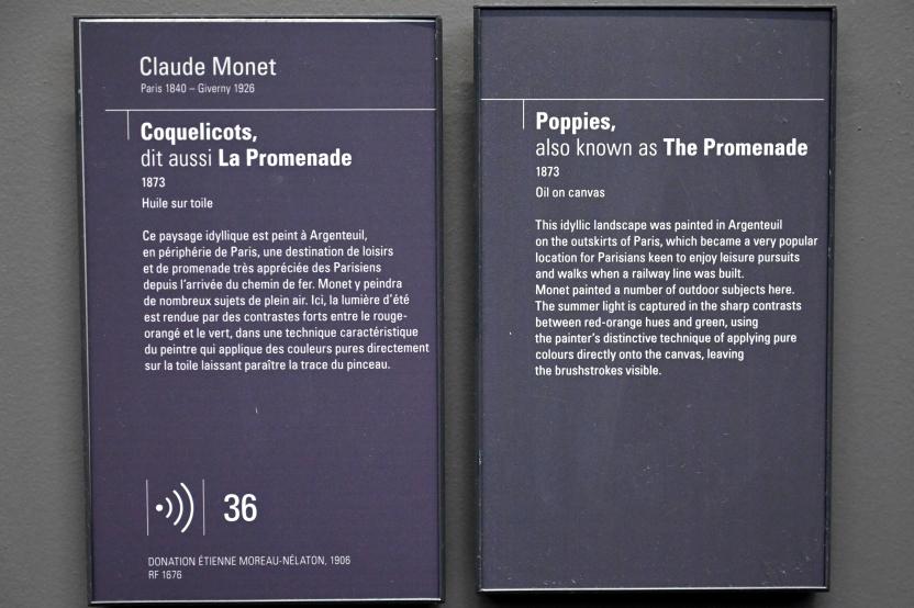 Claude Monet (1864–1925), Mohnblumen (Der Spaziergang), Paris, Musée d’Orsay, 1873, Bild 2/2