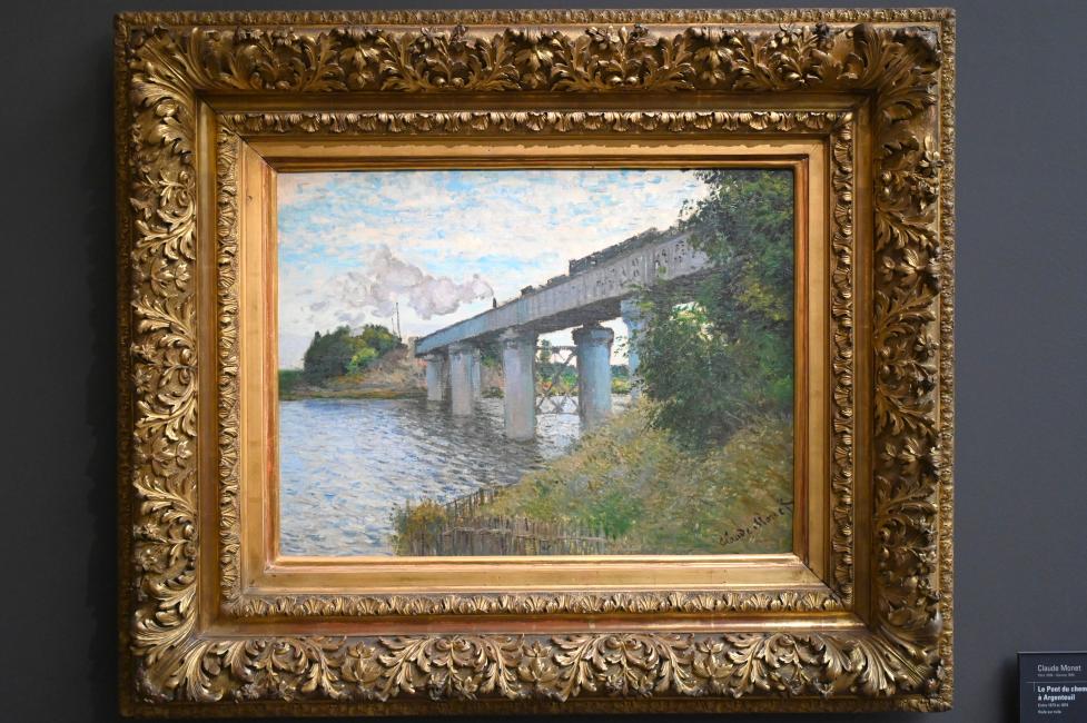 Claude Monet (1864–1925), Die Eisenbahnbrücke in Argenteuil, Paris, Musée d’Orsay, 1873–1874