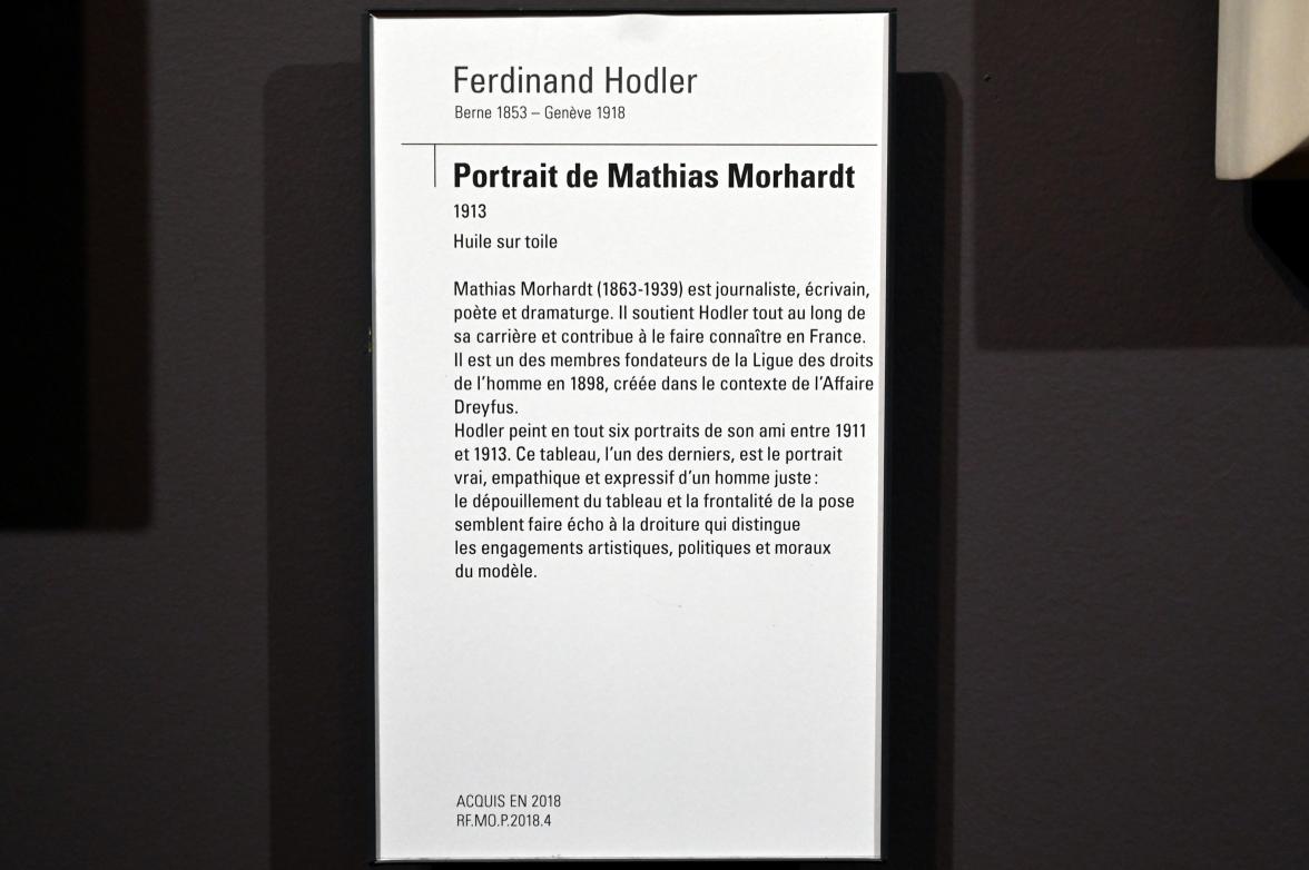 Ferdinand Hodler (1882–1915), Porträt des Mathias Morhardt, Paris, Musée d’Orsay, 1913, Bild 2/2