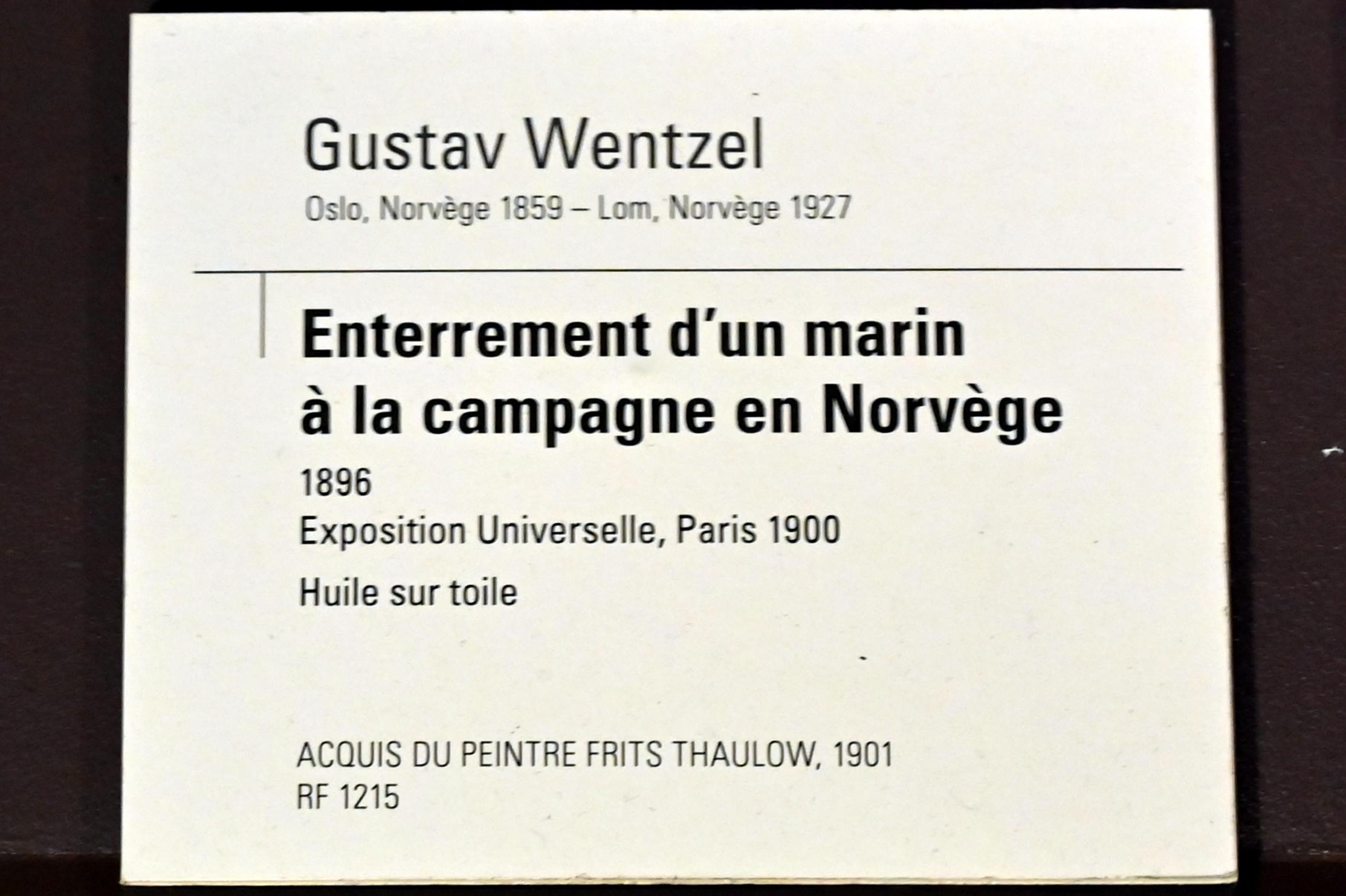 Gustav Wentzel (1896), Ländliche Beerdigung eines Seemanns in Norwegen, Paris, Musée d’Orsay, 1896, Bild 2/2