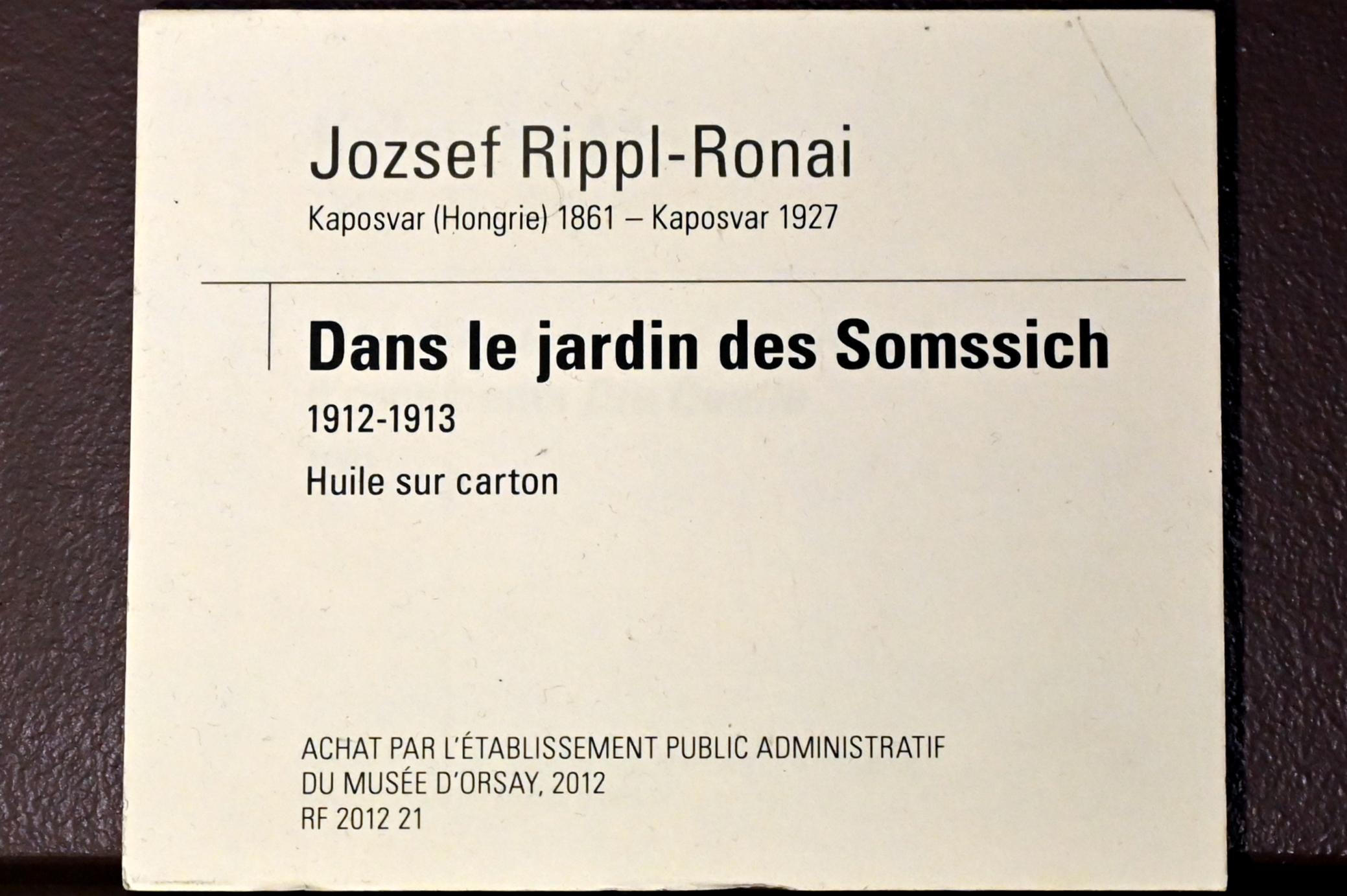 József Rippl-Rónai (1905–1912), Im Somssich-Garten, Paris, Musée d’Orsay, 1912–1913, Bild 2/2