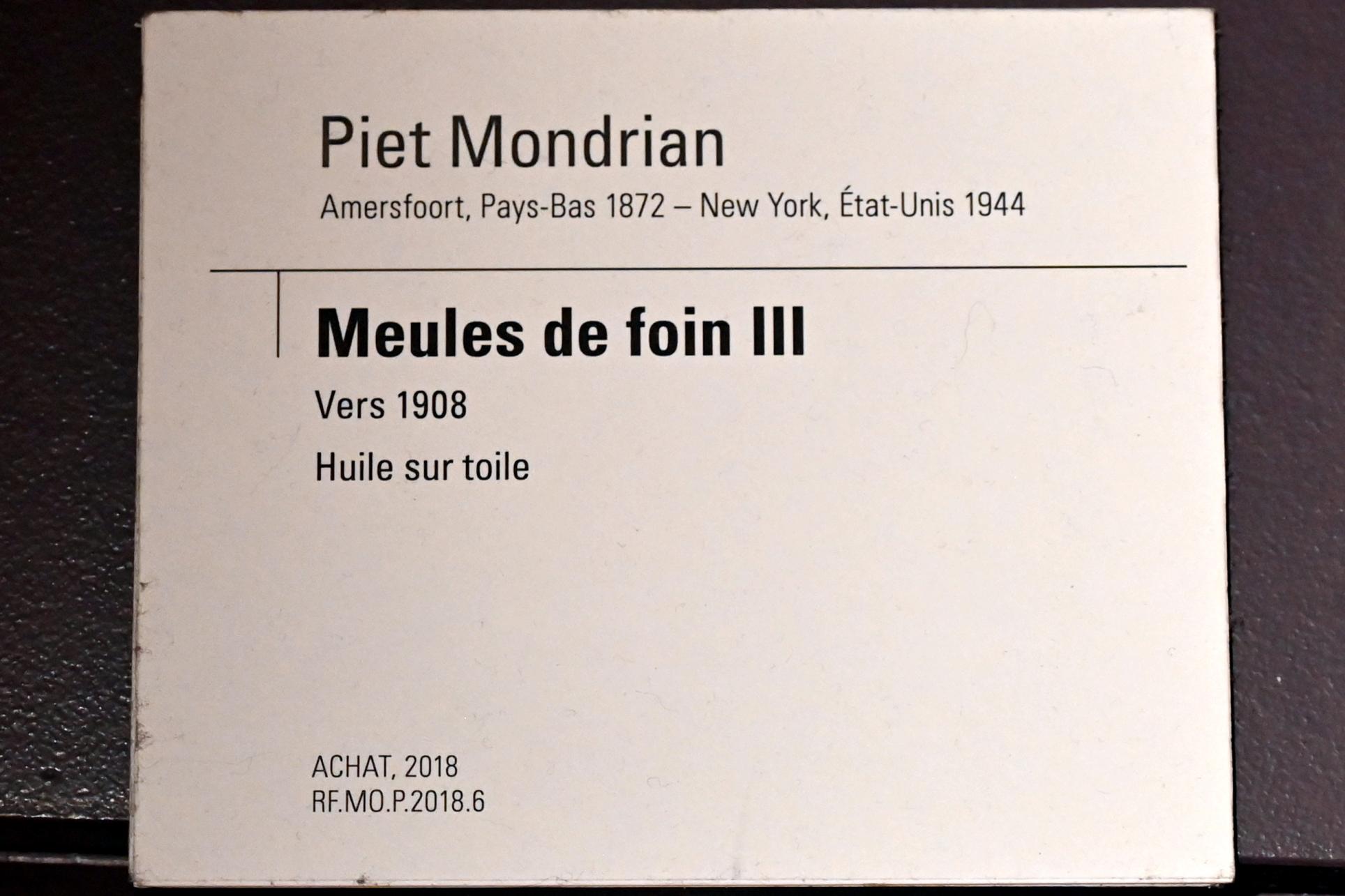 Piet Mondrian (1908–1942), Heuhaufen III, Paris, Musée d’Orsay, um 1908, Bild 2/2