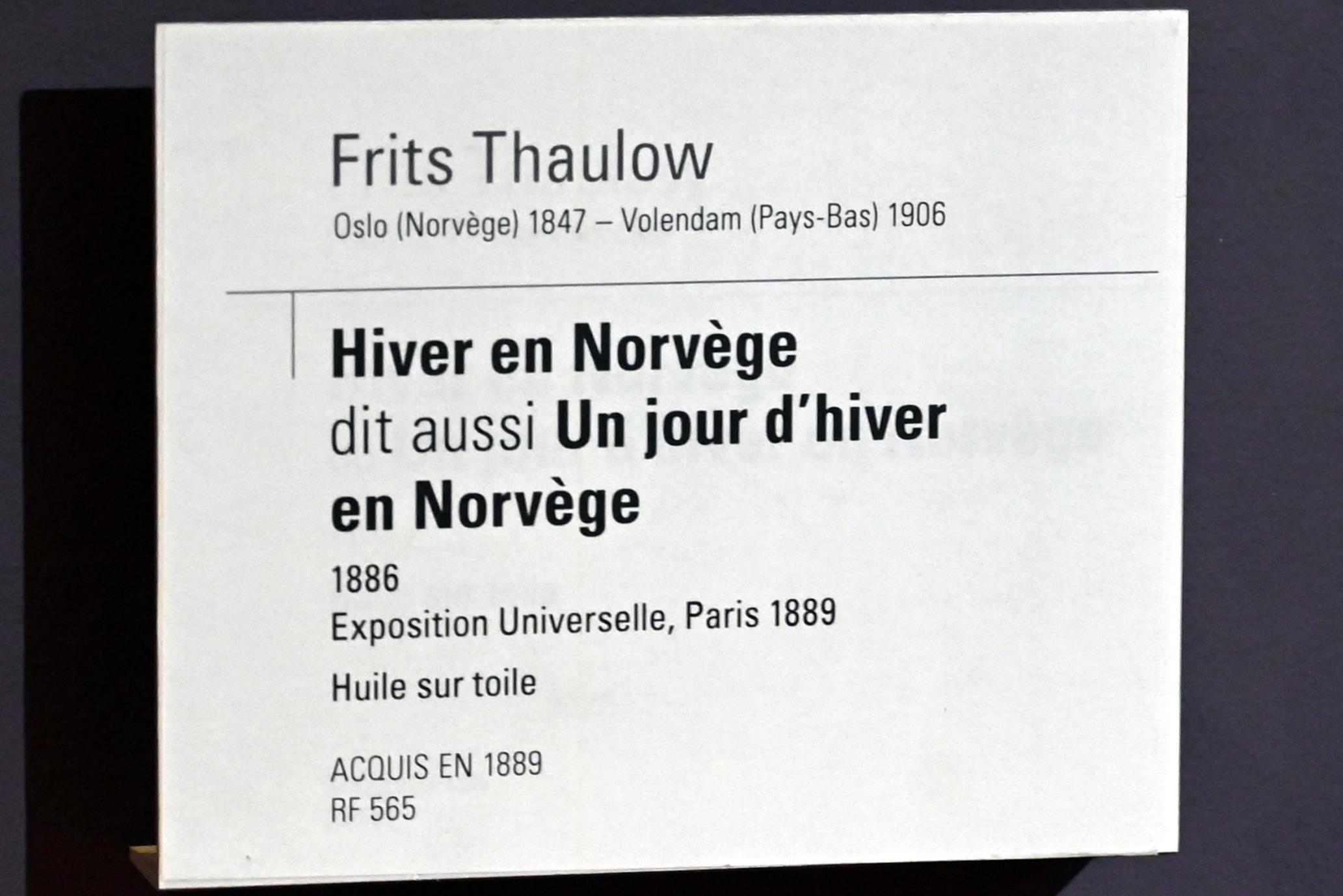 Frits Thaulow (1886–1896), Der Winter in Norwegen (Wintertag in Norwegen), Paris, Musée d’Orsay, 1886, Bild 2/2