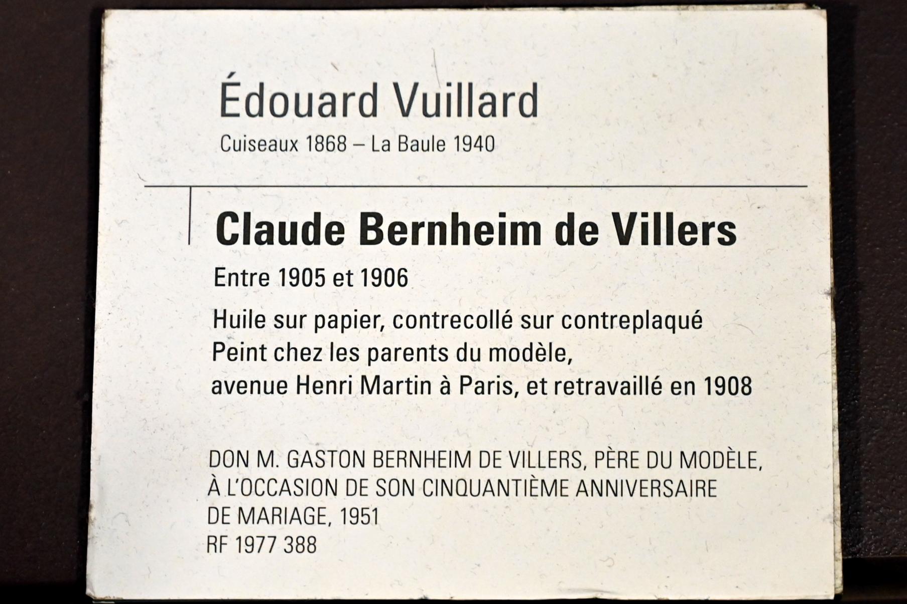 Édouard Vuillard (1889–1939), Porträt des Claude Bernheim de Villers, Paris, Musée d’Orsay, 1905–1906, Bild 2/2