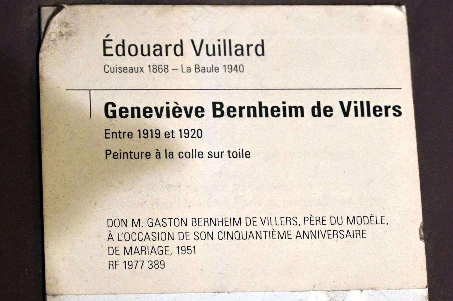 Édouard Vuillard (1889–1939), Porträt des Geneviève Bernheim de Villers, Paris, Musée d’Orsay, 1919–1920, Bild 2/2