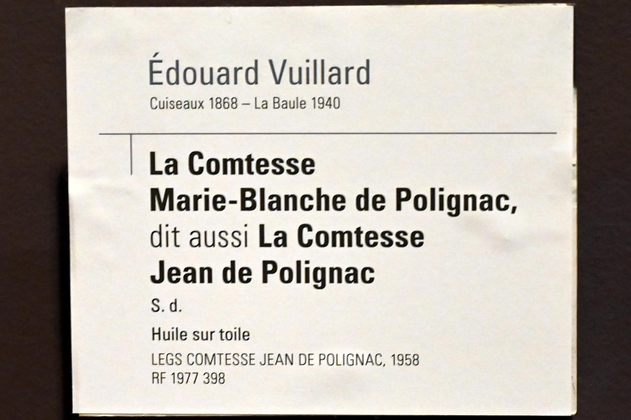 Édouard Vuillard (1889–1939), Porträt der Herzogin Marie-Blanche de Polignac, Paris, Musée d’Orsay, Undatiert, Bild 2/2