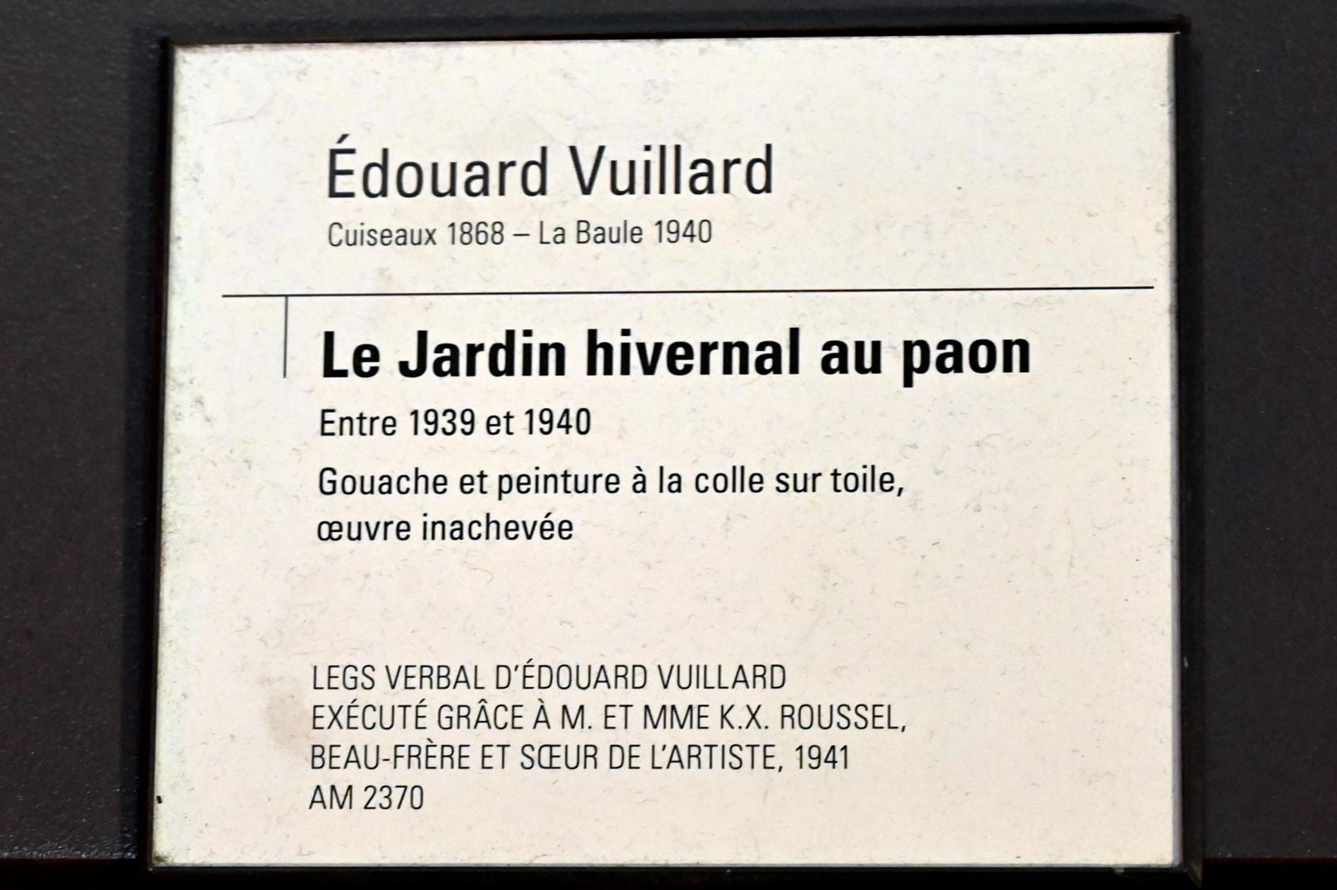 Édouard Vuillard (1889–1939), Der Pfauen-Wintergarten, Paris, Musée d’Orsay, 1939–1940, Bild 2/2