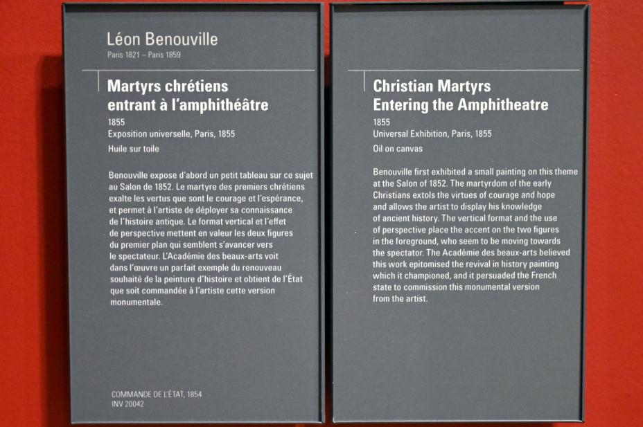 Léon Benouville (1853–1855), Christliche Märtyrer betreten das Amphitheater, Paris, Musée d’Orsay, 1855, Bild 2/2