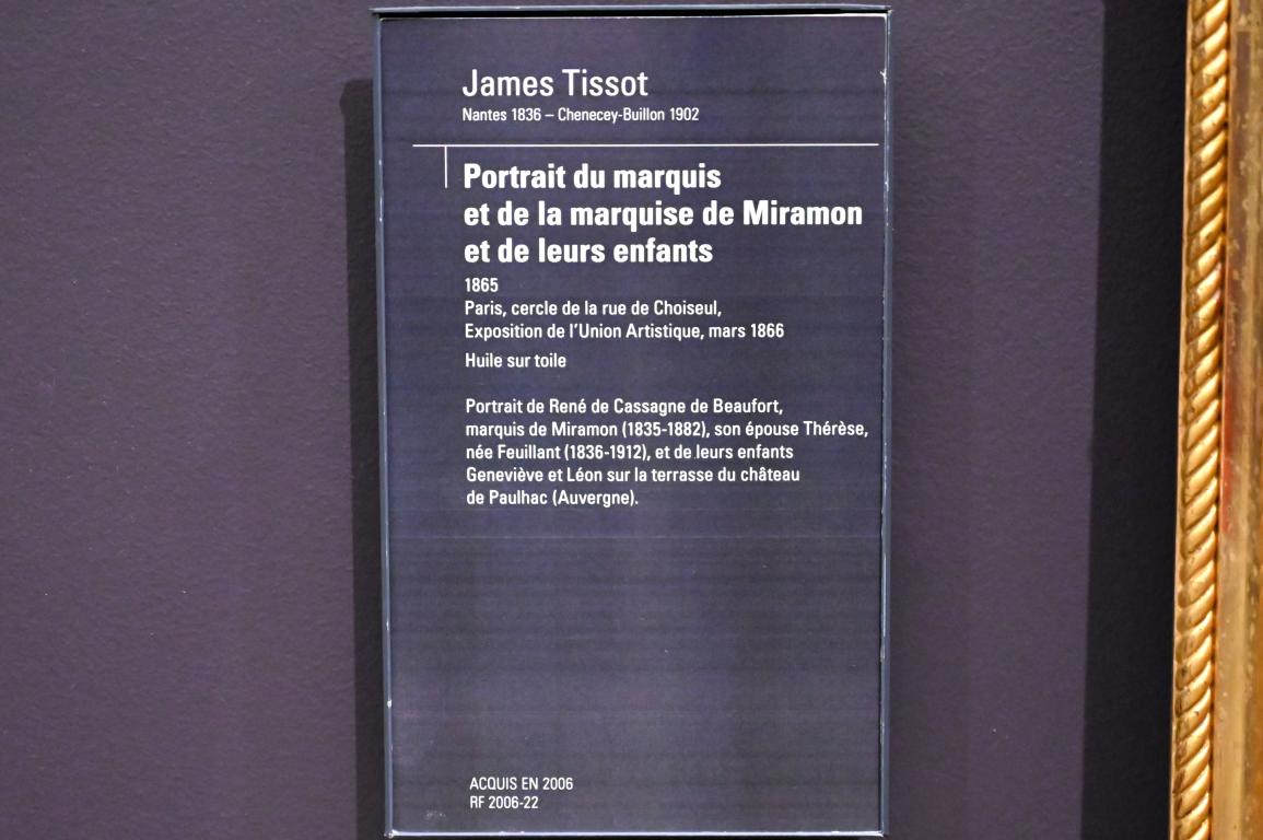 James Tissot (1860–1876), Porträt des Marquis und der Marquise de Miramon und ihrer Kinder, Paris, Musée d’Orsay, 1865, Bild 2/2