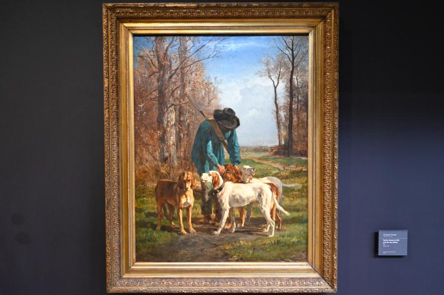 Constant Troyon (1845–1858), Jagdaufseher beim Anleinen seiner Hunde, Paris, Musée d’Orsay, 1854