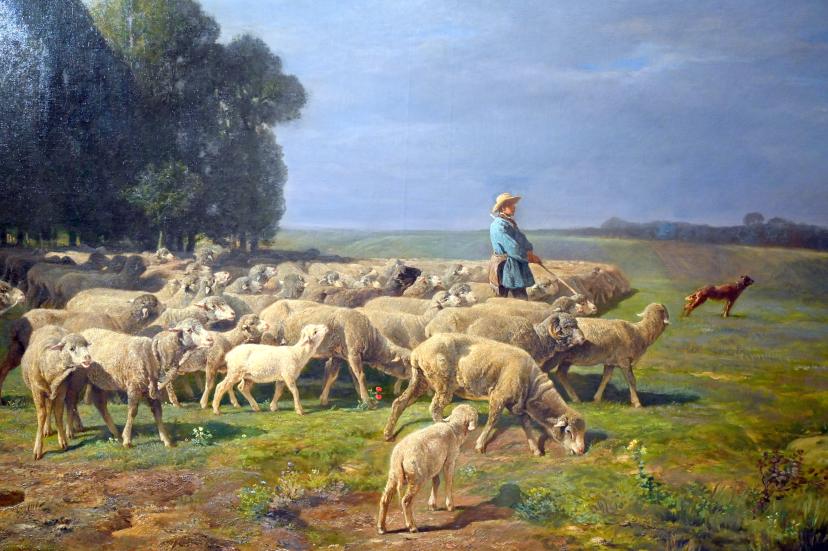 Charles Emile Jacque (1860), Schafherde in einer Landschaft, Paris, Musée d’Orsay, vor 1861, Bild 2/3