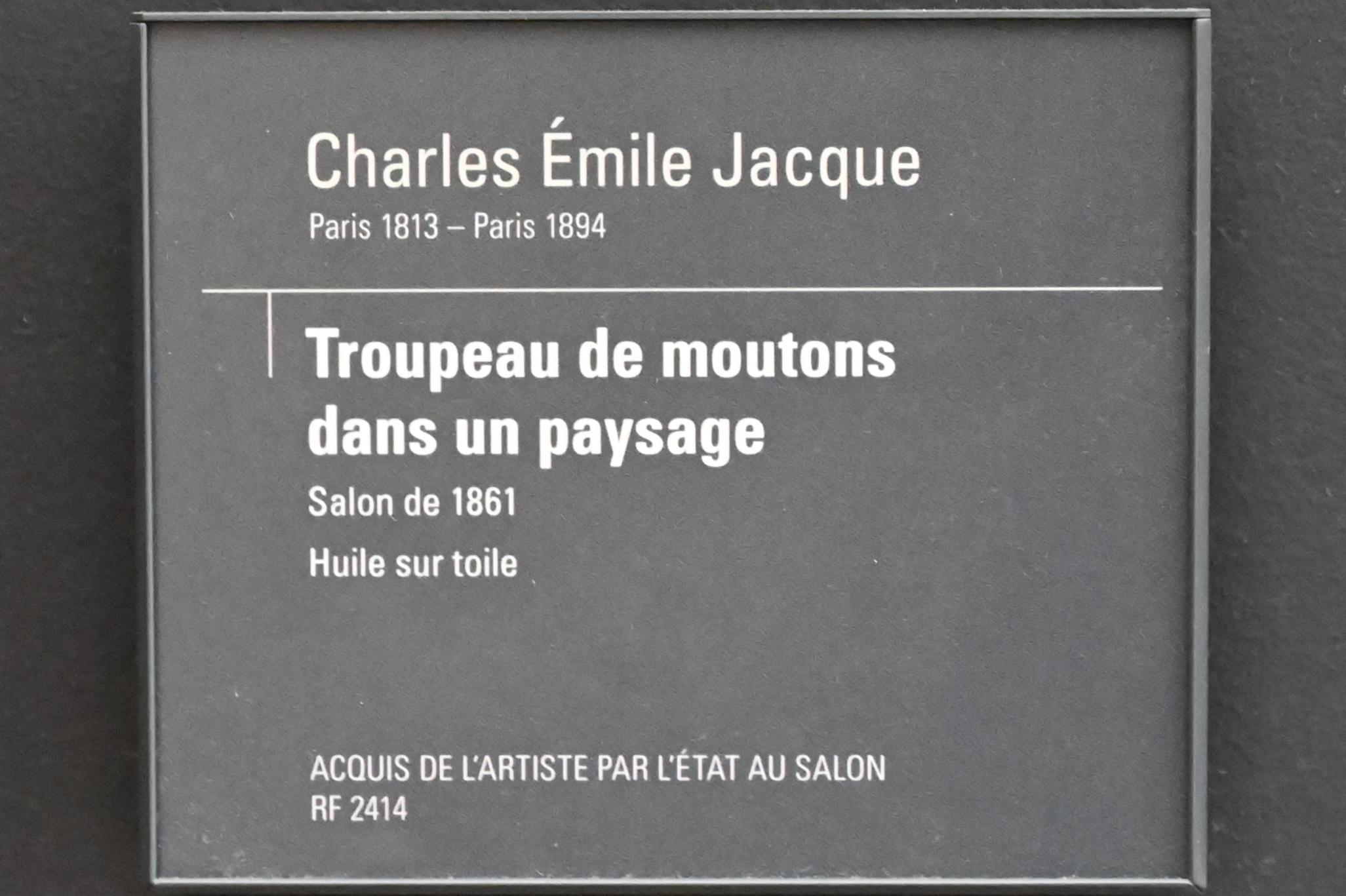 Charles Emile Jacque (1860), Schafherde in einer Landschaft, Paris, Musée d’Orsay, vor 1861, Bild 3/3