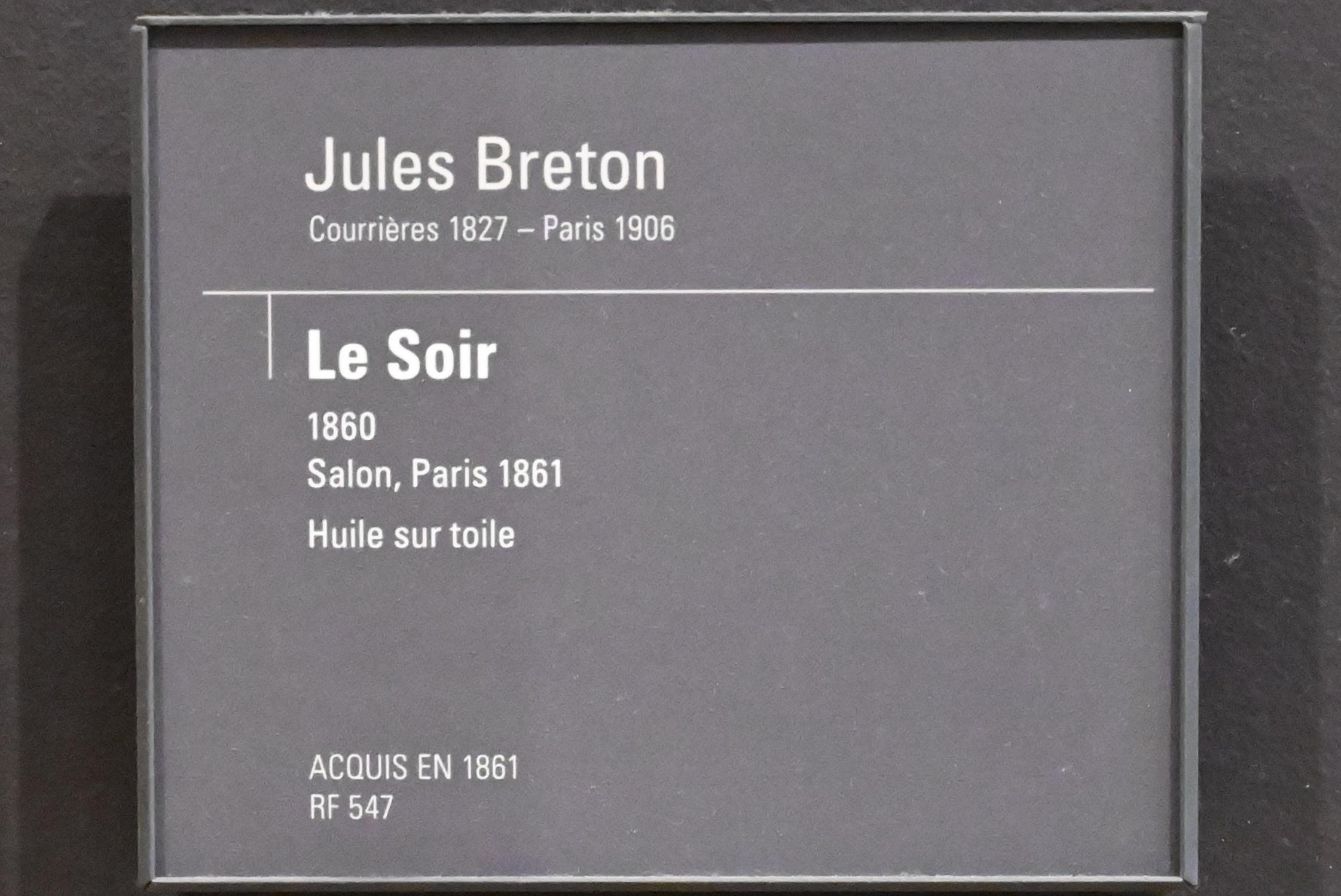 Jules Breton (1860–1868), Der Abend, Paris, Musée d’Orsay, 1860, Bild 2/2