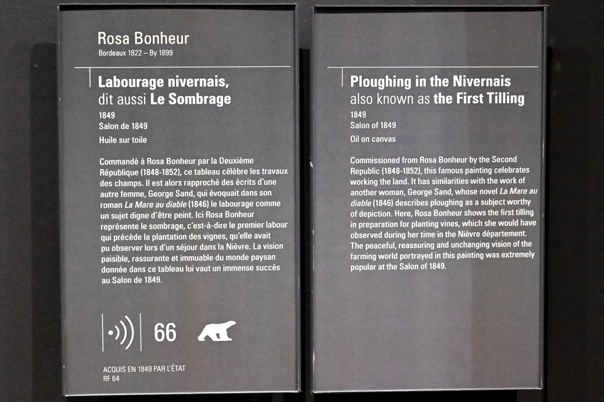 Rosa Bonheur (1849–1853), Pflügen im Nivernais (Ackervorbereitung), Paris, Musée d’Orsay, 1849, Bild 2/2