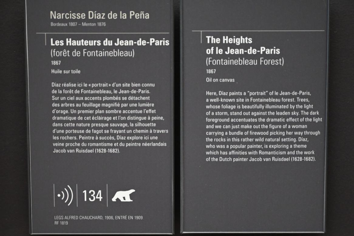 Narcisso Virgilio Díaz de la Peña (1840–1871), Die Höhen von Jean-de-Paris im Wald von Fontainebleau, Paris, Musée d’Orsay, 1867, Bild 2/2