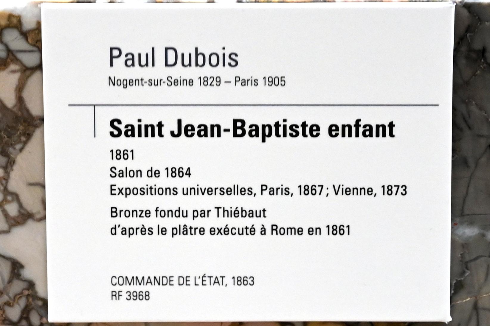 Paul Dubois (1861–1865), Der jugendliche Johannes der Täufer, Paris, Musée d’Orsay, 1861, Bild 6/6