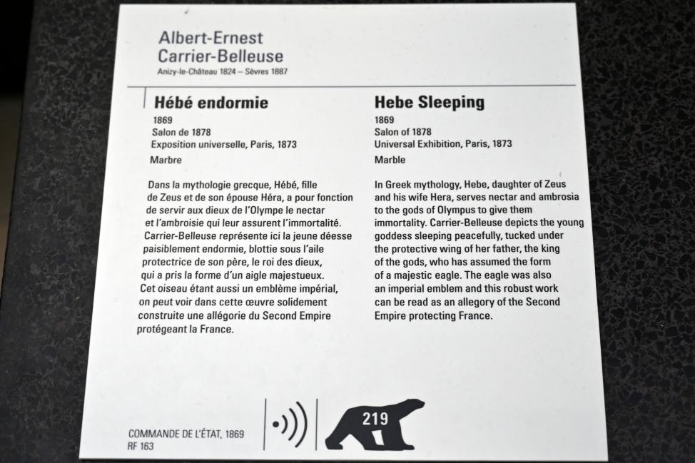 Albert-Ernest Carrier-Belleuse (1863–1875), Schlafende Hebe, Paris, Musée d’Orsay, 1869, Bild 4/4