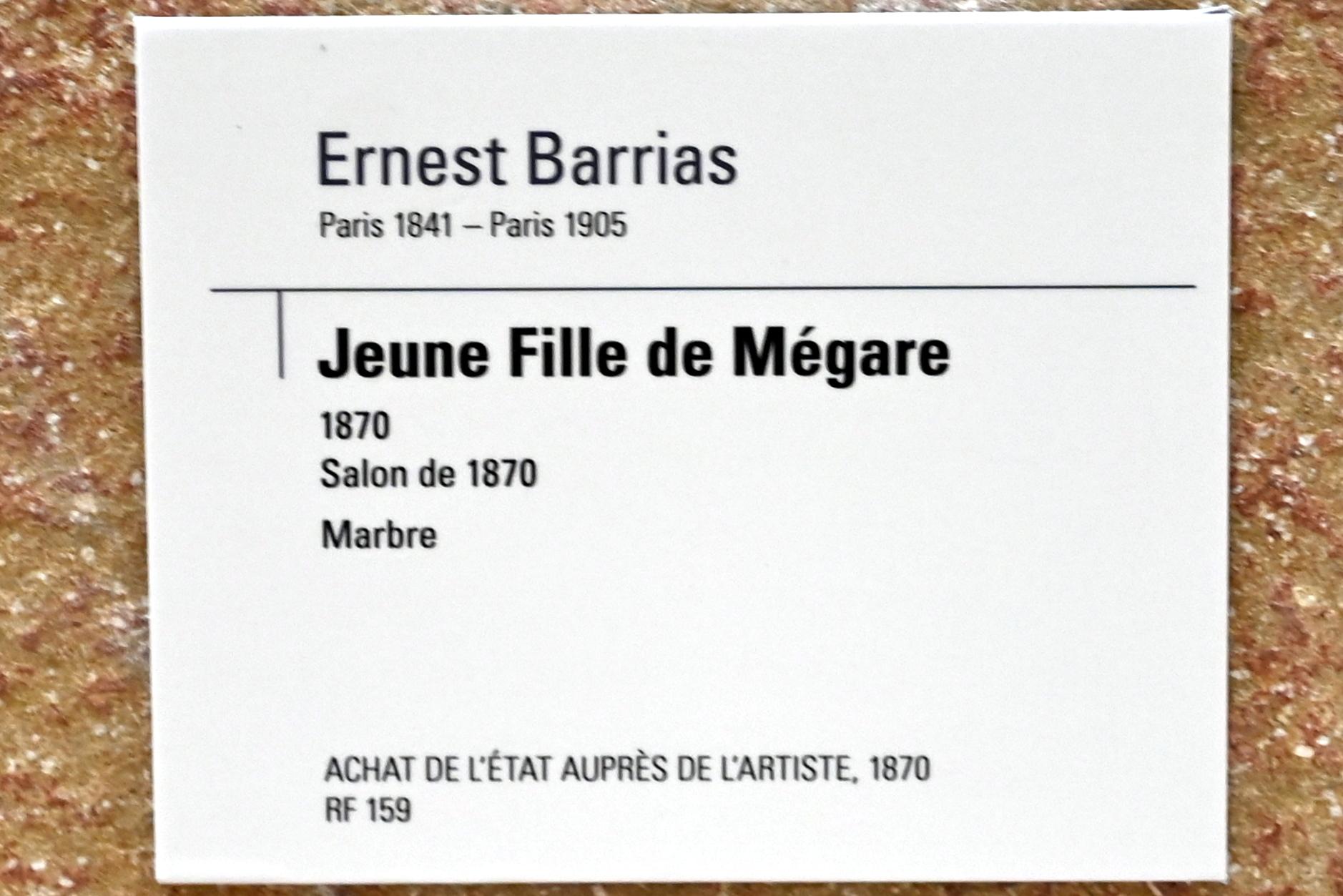 Louis-Ernest Barrias (1870–1899), Mädchen aus Megara, Paris, Musée d’Orsay, 1870, Bild 3/3