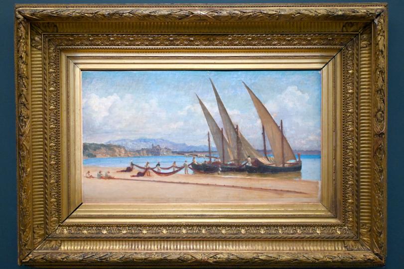 Ernest Hébert (1848–1880), Netzeinholung der Fischer am Hafen von Anzio, Paris, Musée d’Orsay, Undatiert