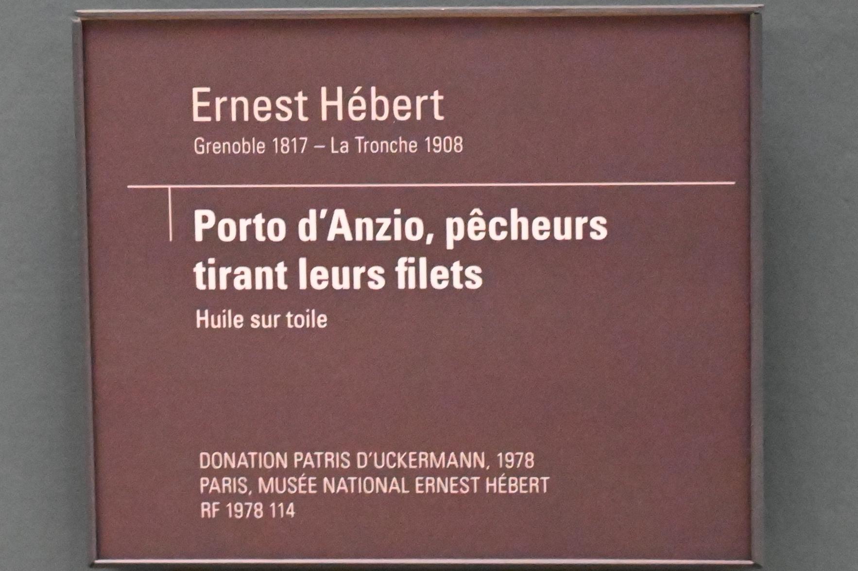 Ernest Hébert (1848–1880), Netzeinholung der Fischer am Hafen von Anzio, Paris, Musée d’Orsay, Undatiert, Bild 2/2