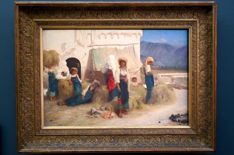 Ernest Hébert (1848–1880), Die Fienaroles von San Germano (Die Fienarolles von San Angelo, die Heu am Stadteingang von San Germano (Königreich Neapel) verkaufen), Paris, Musée d’Orsay, um 1854
