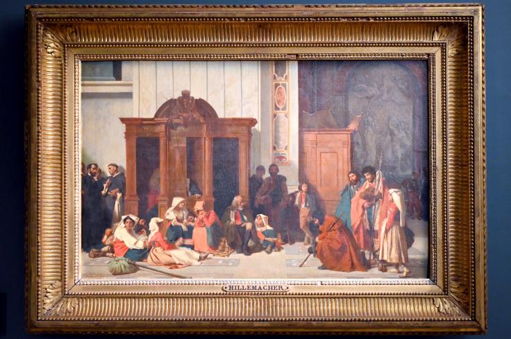 Eugène Ernest Hillemacher (1847), Am Beichtstuhl im Petersdom in Rom am Ostersonntag, Paris, Musée d’Orsay, 1847