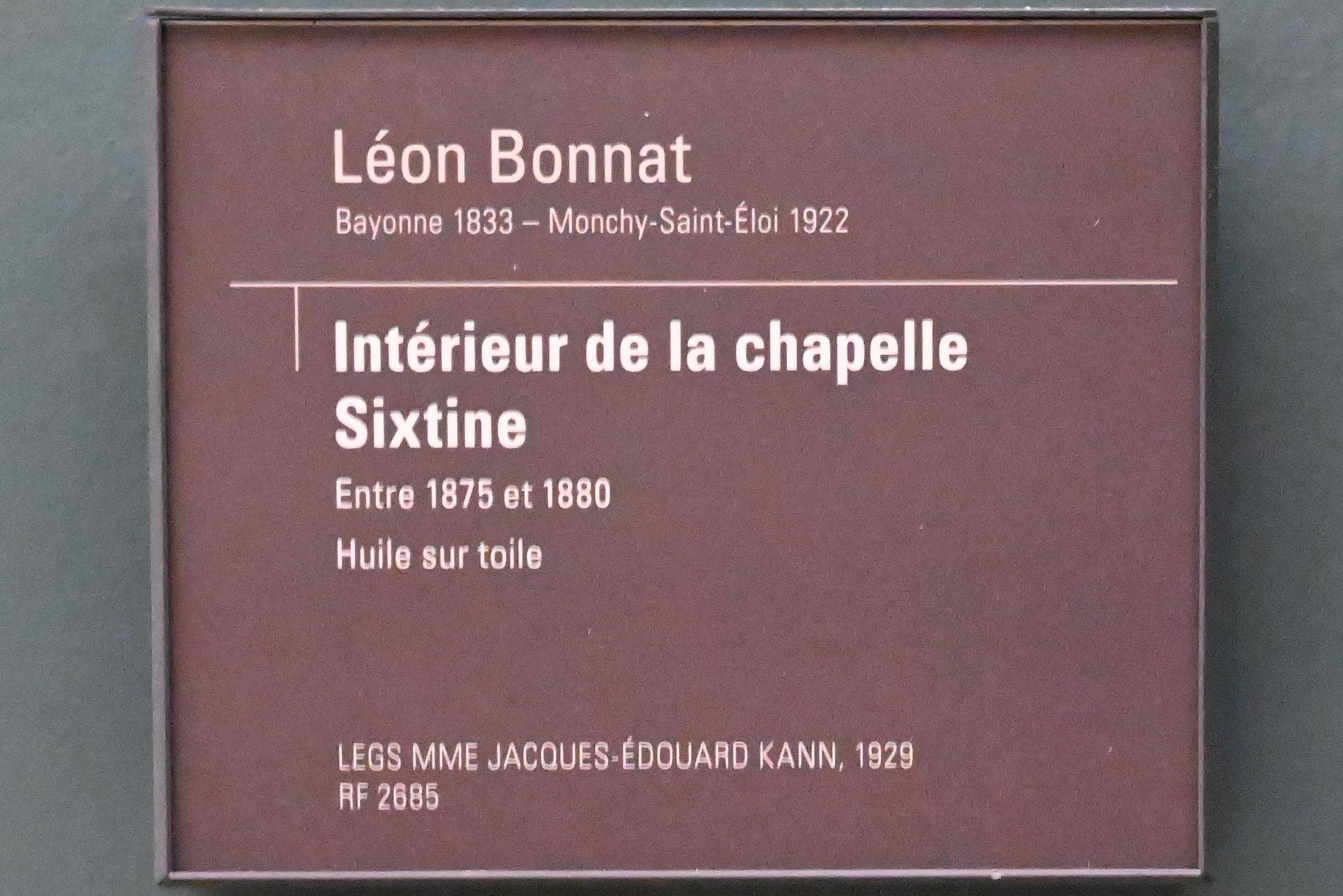 Léon Bonnat (1869–1880), Interieur der Sixtinischen Kapelle, Paris, Musée d’Orsay, 1875–1880, Bild 2/2