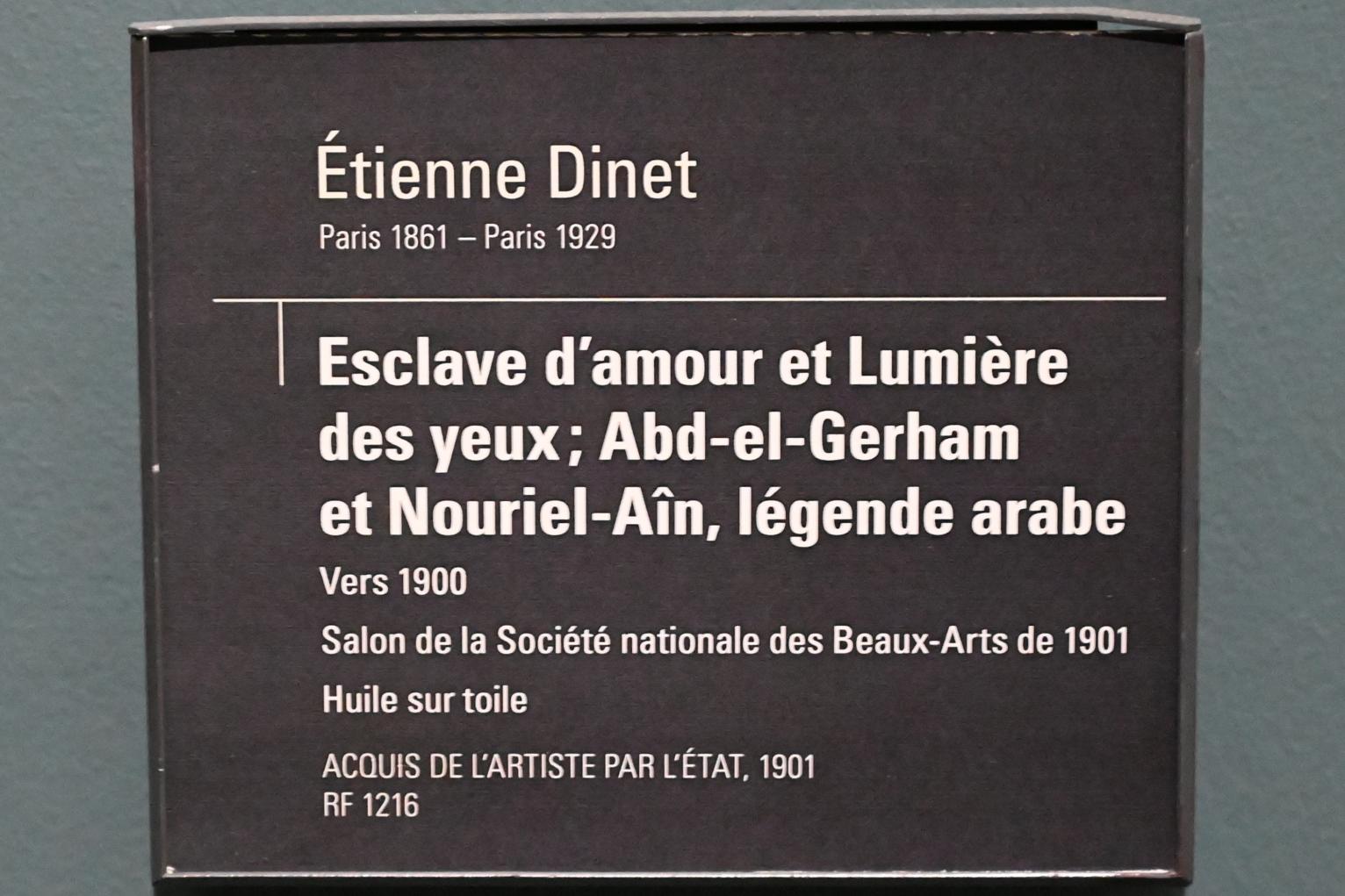Étienne Dinet (1895–1900), Sklave der Liebe und des Lichts der Augen: Abd-el-Gheram und Nouriel-Aîn, arabische Legende, Paris, Musée d’Orsay, um 1900, Bild 2/2