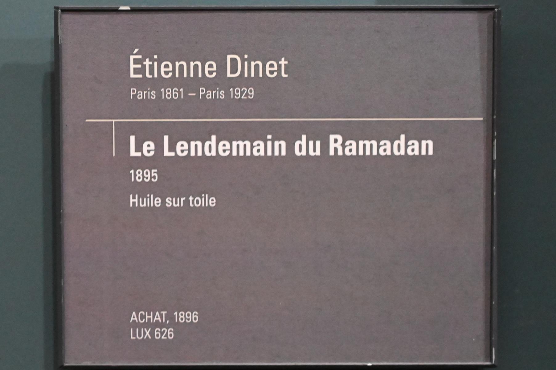 Étienne Dinet (1895–1900), Der Tag nach Ramadan, Paris, Musée d’Orsay, 1895, Bild 2/2