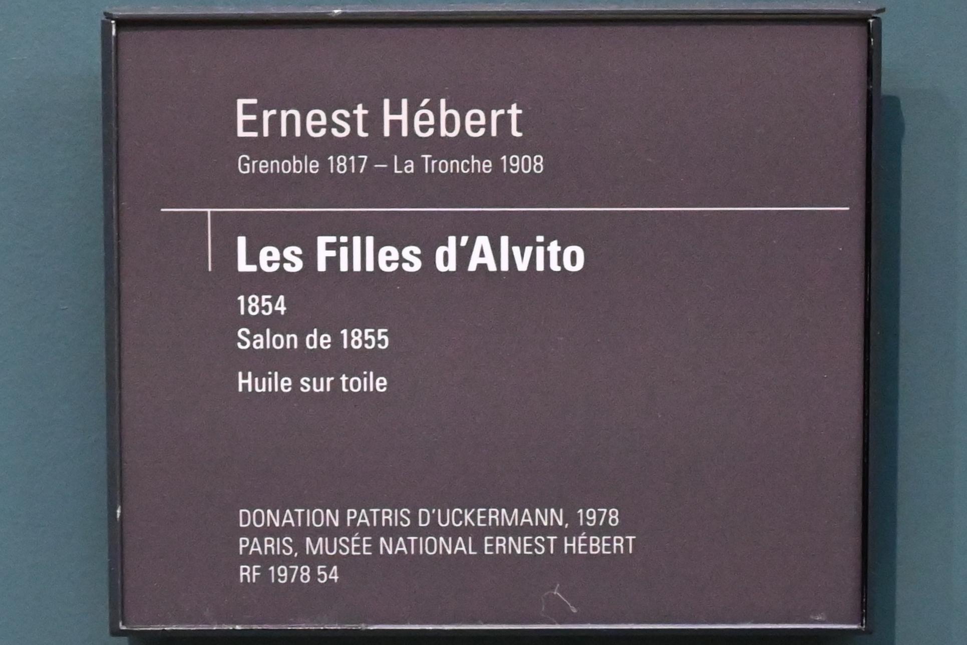 Ernest Hébert (1848–1880), Bewohner von Alvito in Latium, Paris, Musée d’Orsay, 1854, Bild 2/2