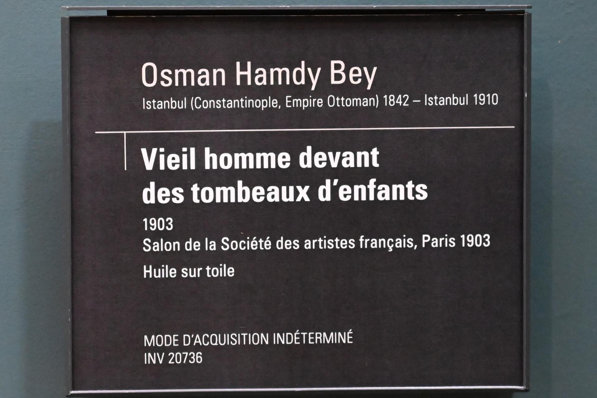 Osman Hamdi Bey (1888–1903), Alter Mann vor Kindergräbern, Paris, Musée d’Orsay, 1903, Bild 2/2