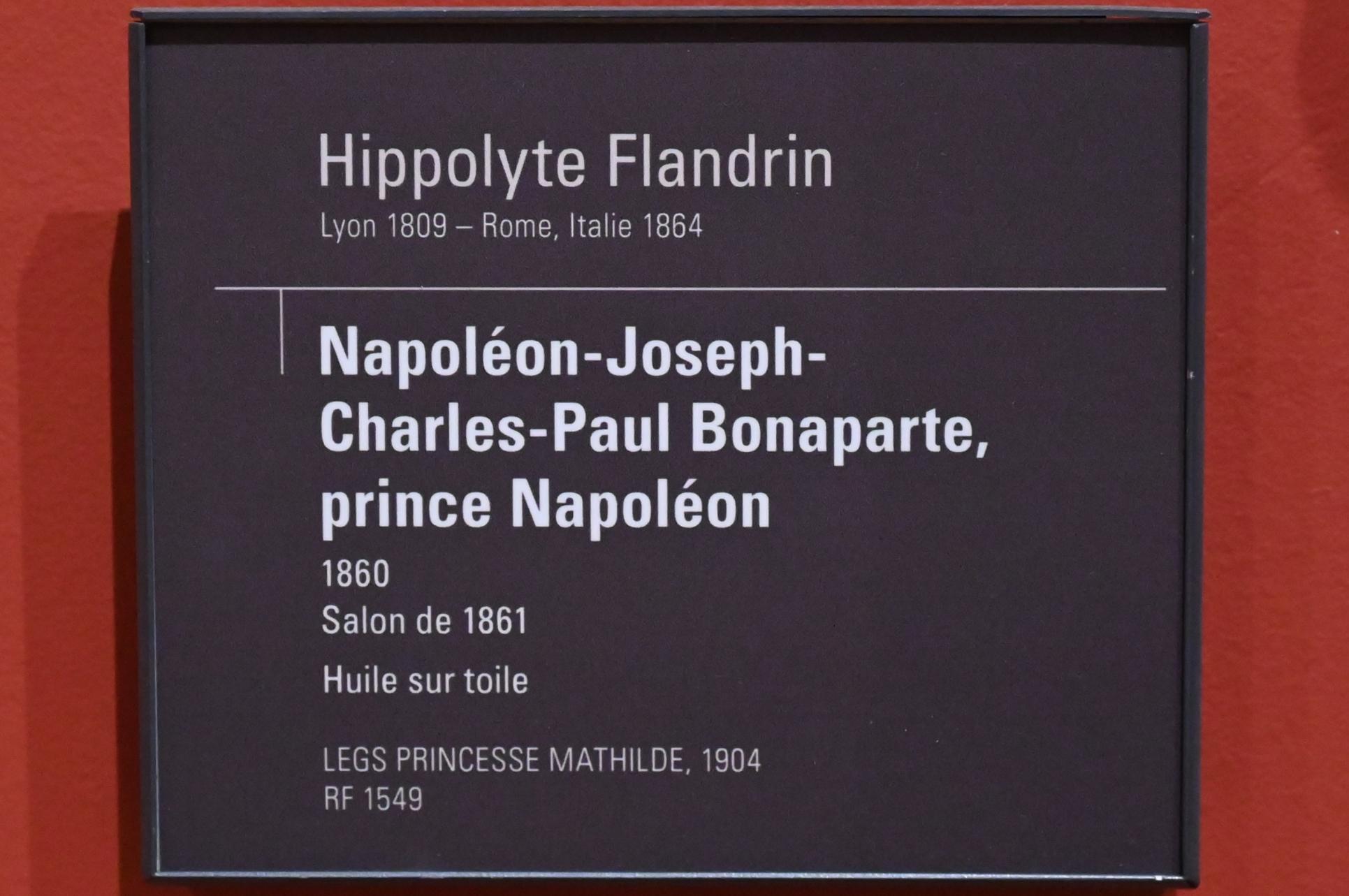 Hippolyte Flandrin (1842–1863), Porträt des Napoléon Joseph Charles Paul Bonaparte, Paris, Musée d’Orsay, 1860, Bild 2/2