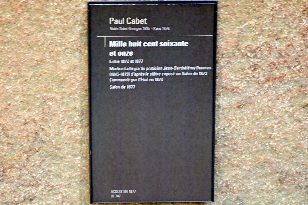 Paul Cabet (1861–1876), Eintausendachthunderteinundsiebzig, Paris, Musée d’Orsay, 1872–1877, Bild 3/3